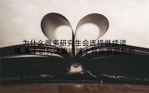 为什么很多研究生会选择继续读博,关于研究生攻读博士背后原因剖析