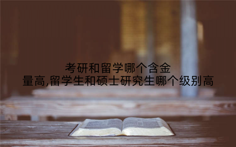 考研和留学哪个含金量高,留学生和硕士研究生哪个级别高