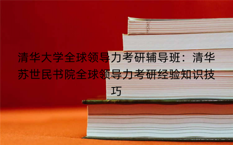 清华大学全球领导力考研辅导班：清华苏世民书院全球领导力考研经验知识技巧