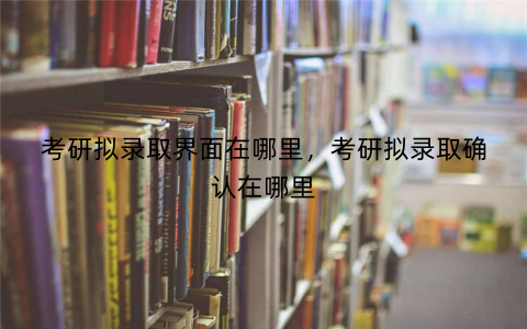 考研拟录取界面在哪里，考研拟录取确认在哪里